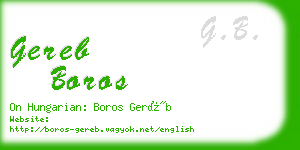 gereb boros business card